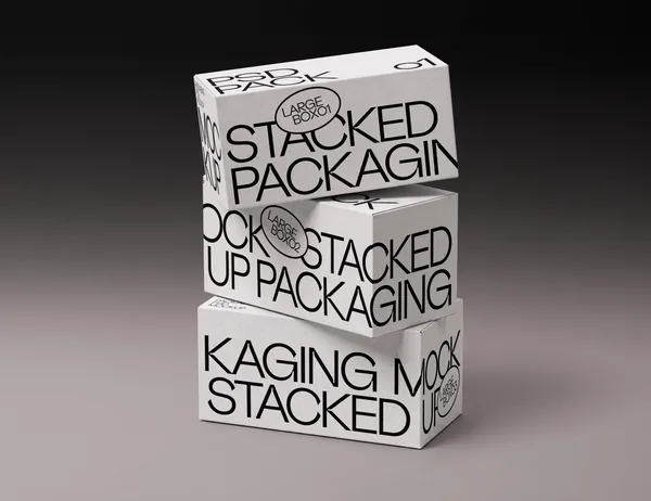 Stacked Packaging Product Delivery Box PSD Mockup