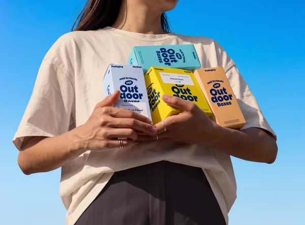 Handheld Product Box Collection Packaging Set PSD Mockup